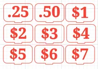 Price tags .25 to $7