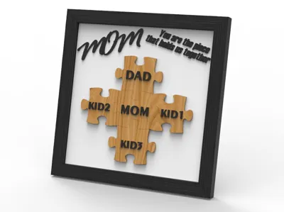Customizable Laser-Cut Plywood Puzzle parts