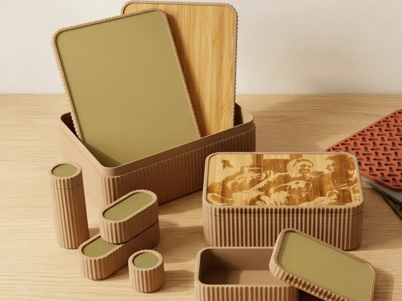 Lasercut insert for riffled memory box