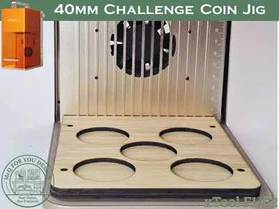 40mm Challenge Coin Alignment Jig | xTool F1/F2