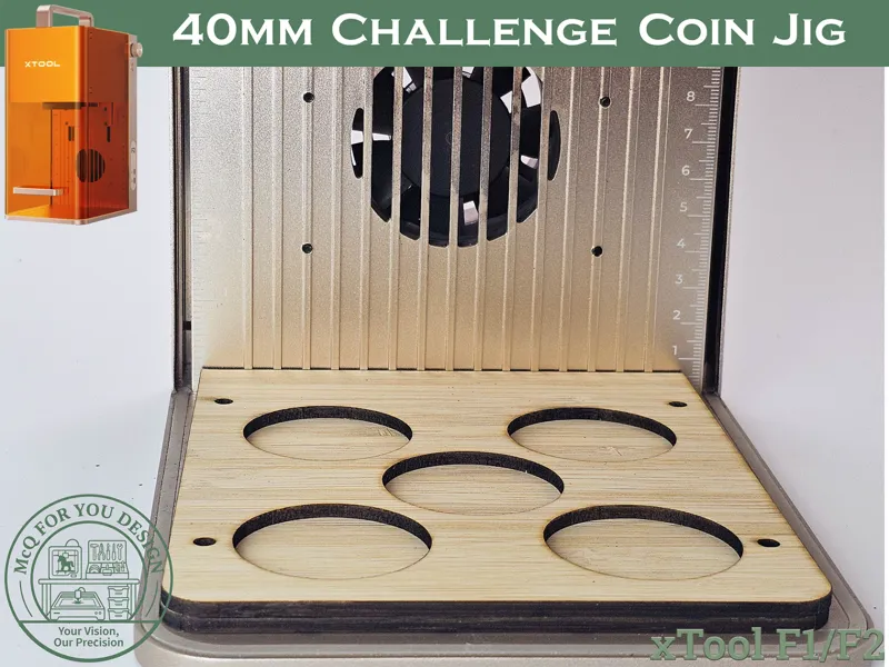 40mm Challenge Coin Alignment Jig | xTool F1/F2