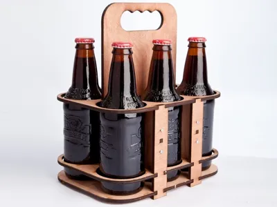 Classic Laser-Cut 6-Pack Caddy (Plywood 6mm)