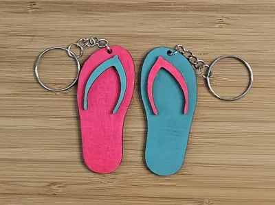 Summer beach sandal keychain for couples