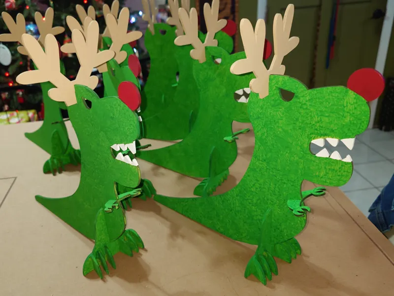 Christmas Holiday Reindeer T-Rex