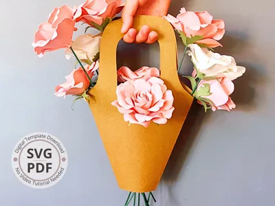 Bouquet Basket Handle Template