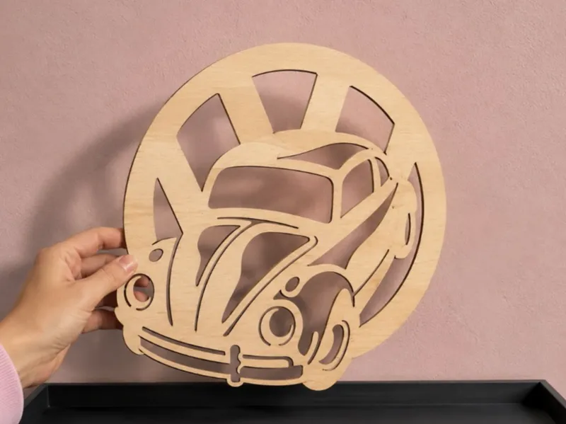 Classic Beetle Wall Art – Wood Laser Cut Edition