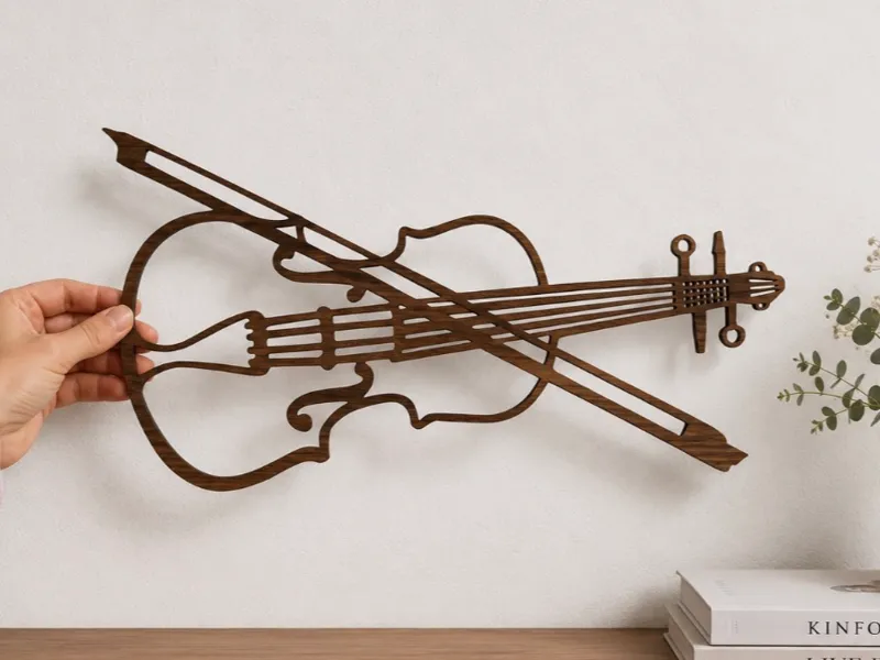 Violin Wall Art – Walnut Wood Edition