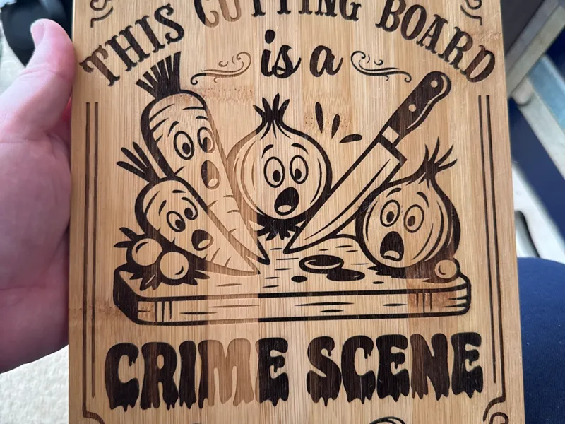 This cutting board is a crime scene funny chopping