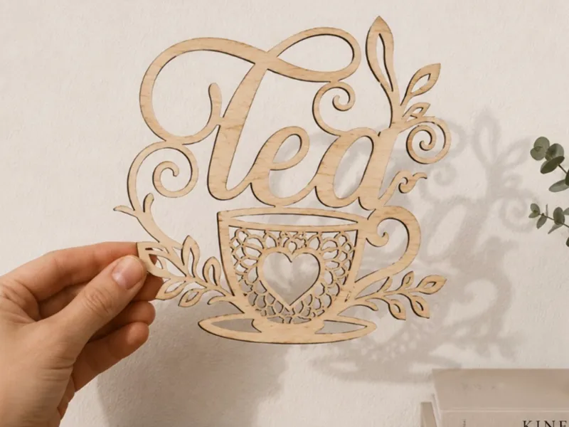 Tea Wall Art – Basswood Laser Cut Decor
