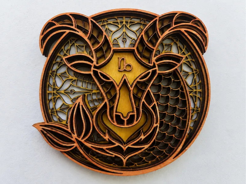 Multilayer Capricorn Horoscope Art