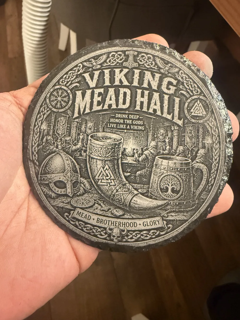 Viking Mead Hall Themed Coaster Design - Free 3D Print Model - MakerWorld