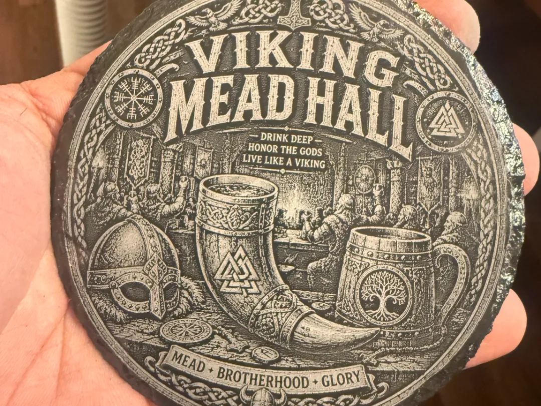 Viking Mead Hall Themed Coaster Design - Free 3D Print Model - MakerWorld