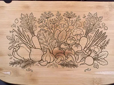 Vegetables Design for Cutting Board - Laser