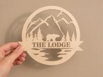 The Lodge – Rustic Mountain Basswood Wall Art