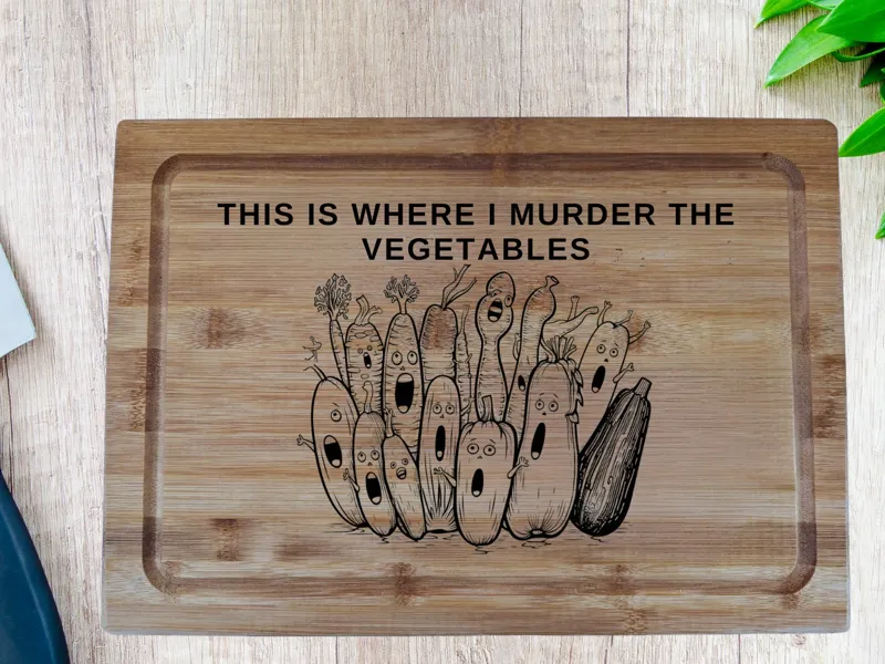 Funny Vegan Cutting Board Laser Engraving Design 