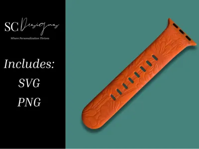 Flowers Watch Band SVG: Laser Engraving