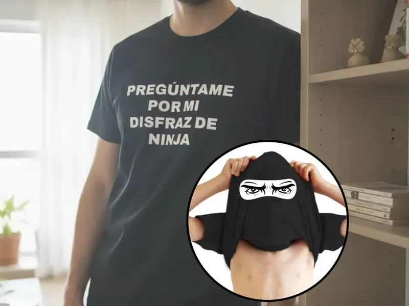 Camiseta humor preguntame por mi disfraz de ninja