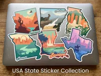 Vintage US State Travel Stickers