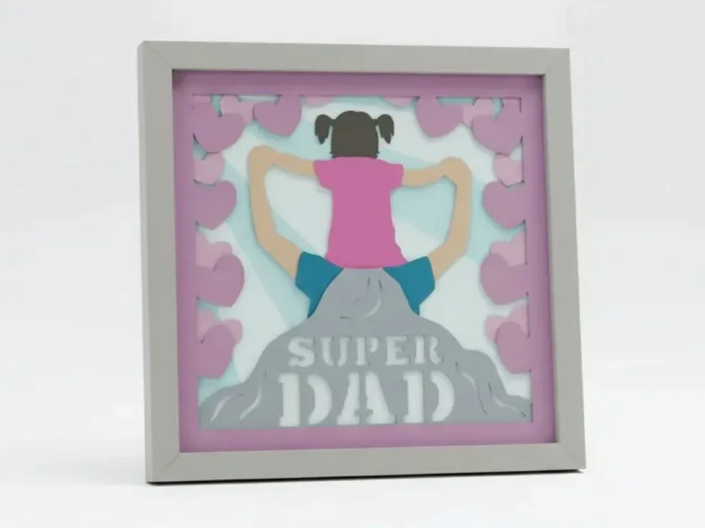 Father and Daughter Layered Papercut - Free 3D Print Model - MakerWorld