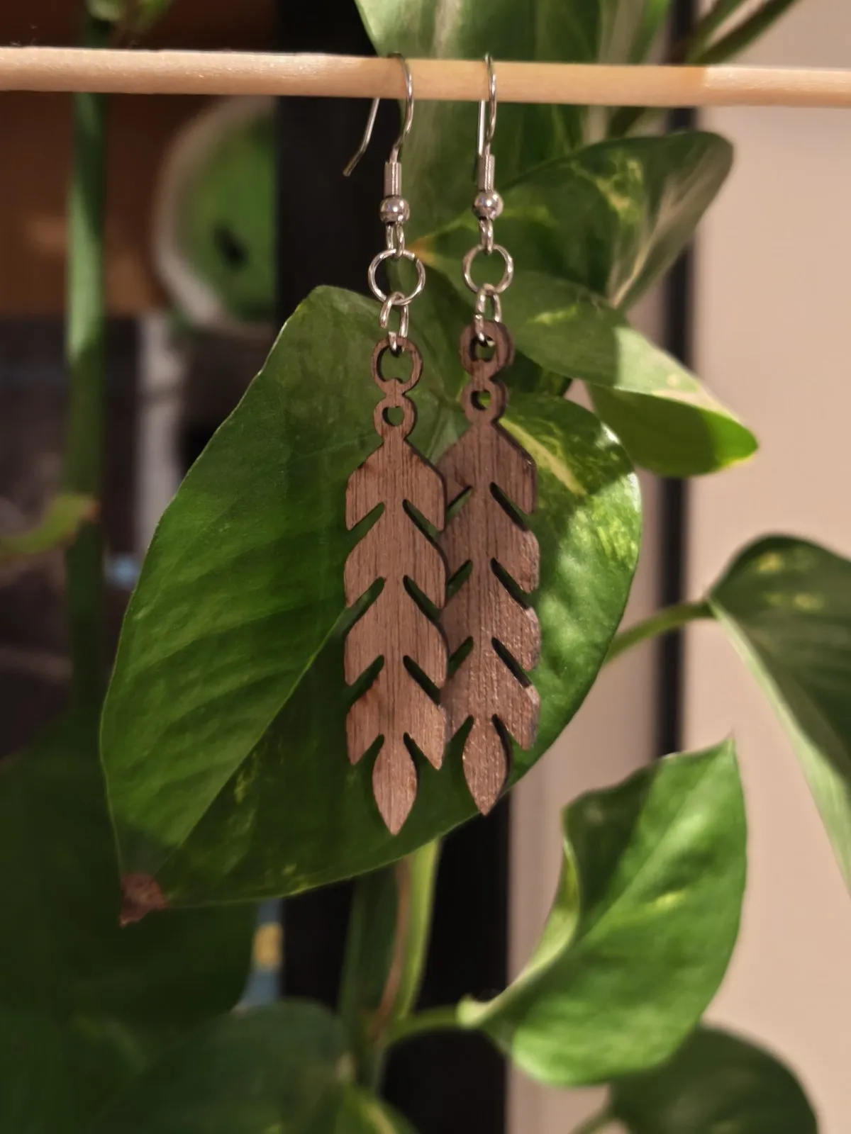 Feather earrings view 3