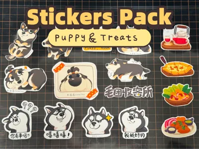 Sticker Pack!  Puppy &amp; Treats 