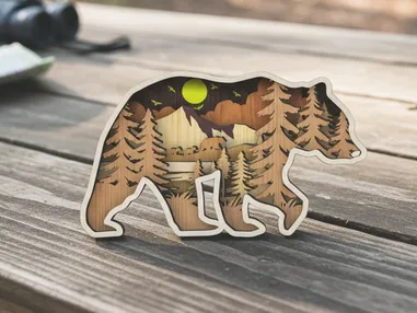 Wilderness Bear Multilayer SVG | 8 Layer Decor