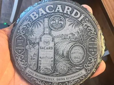 Bacardi Themed Coaster Design - Free 3D Print Model - MakerWorld
