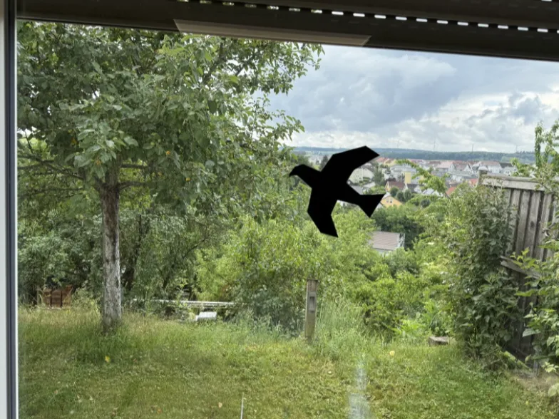 Vogelschutz Aufkleber Fenster Logo