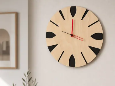 Minimalist Geometric Wall Clock | LASER VERSION