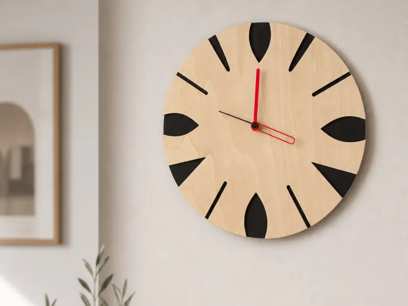 Minimalist Geometric Wall Clock | LASER VERSION