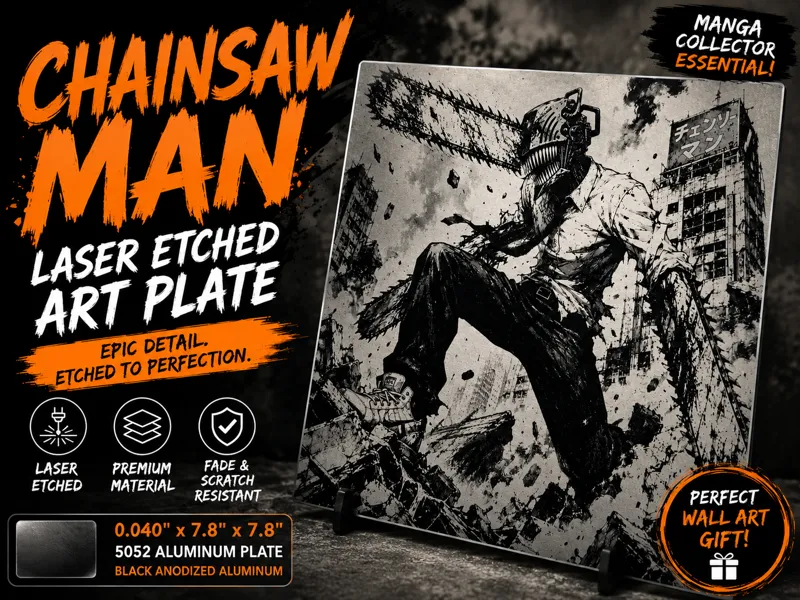 Chainsaw Man Laser-Etched Art Plate