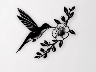 Hummingbird Floral Wall Art Decor