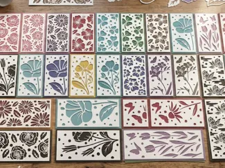 15 Flowers Paper Cutting Stencil Collection