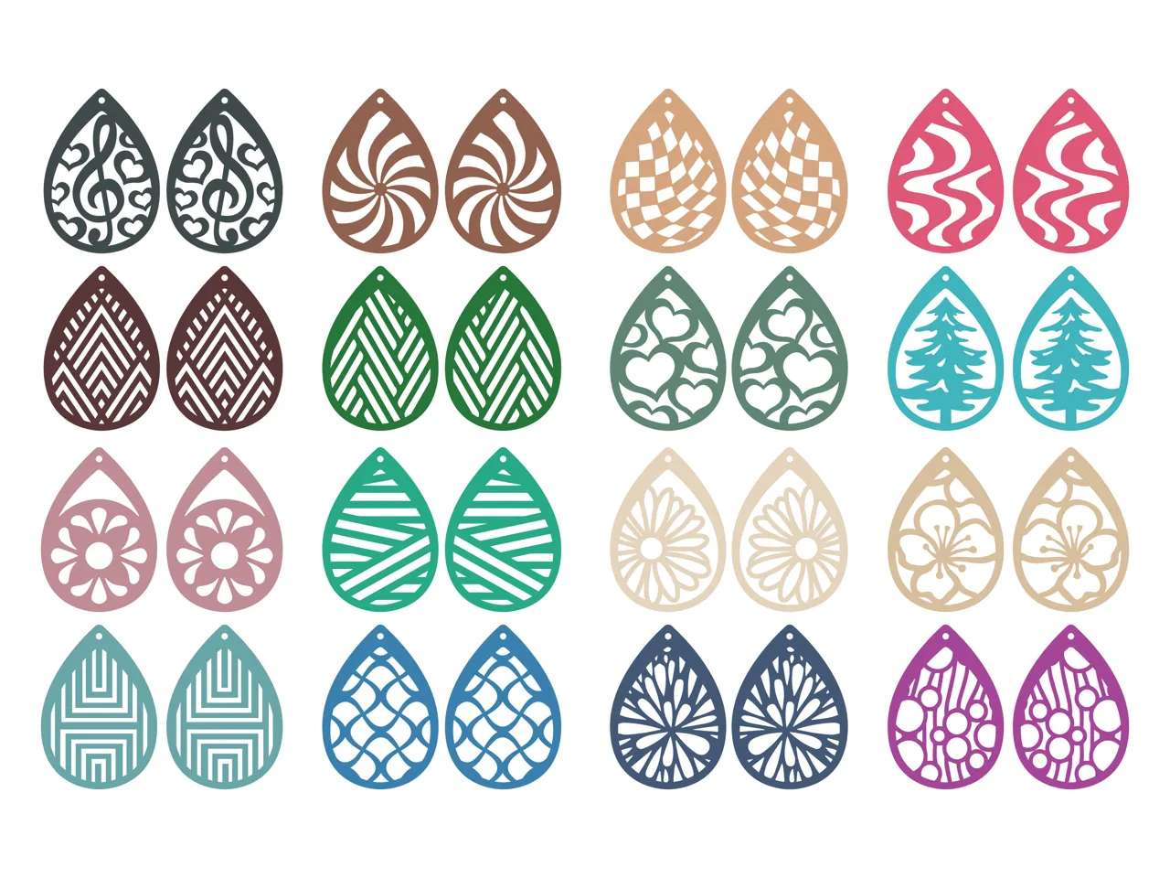 16 Earring Water Drops Pattern Collection view 2