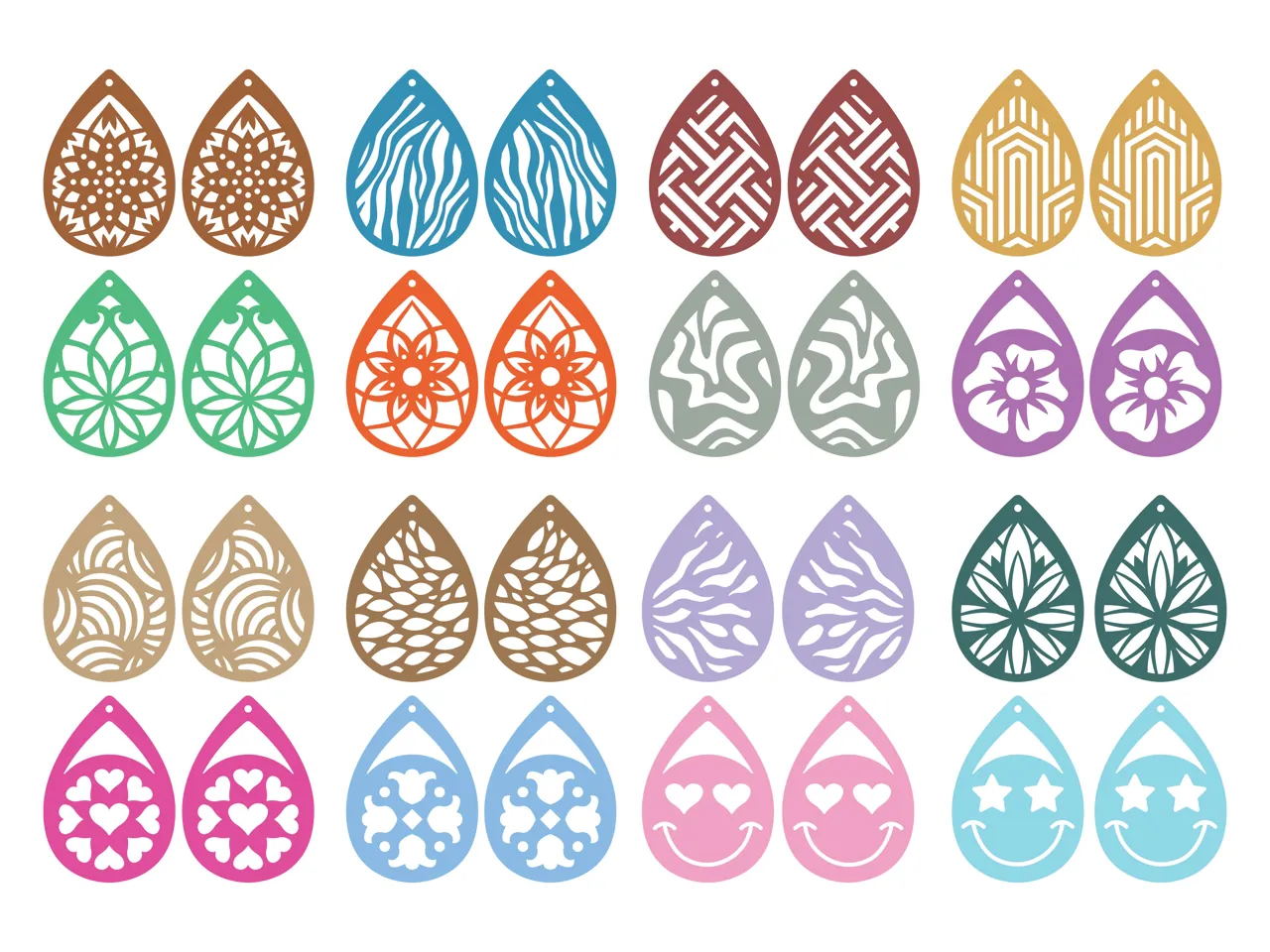 16 Earring Water Drops Pattern Collection view 2