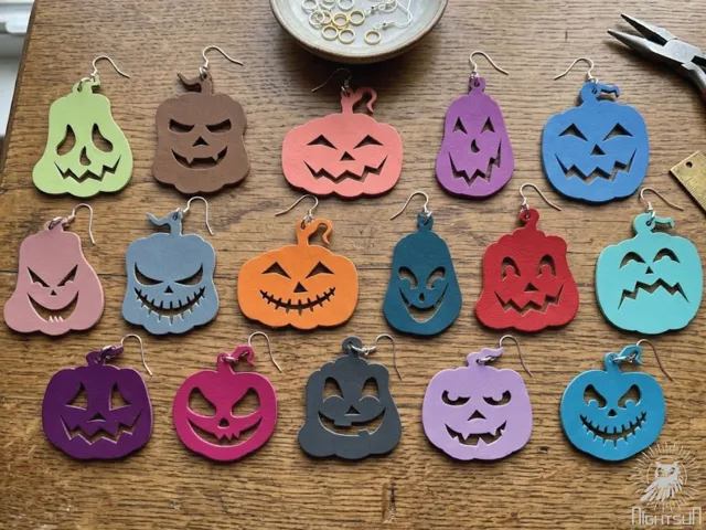 16 Halloween Pumpkin Leather Earring Collection