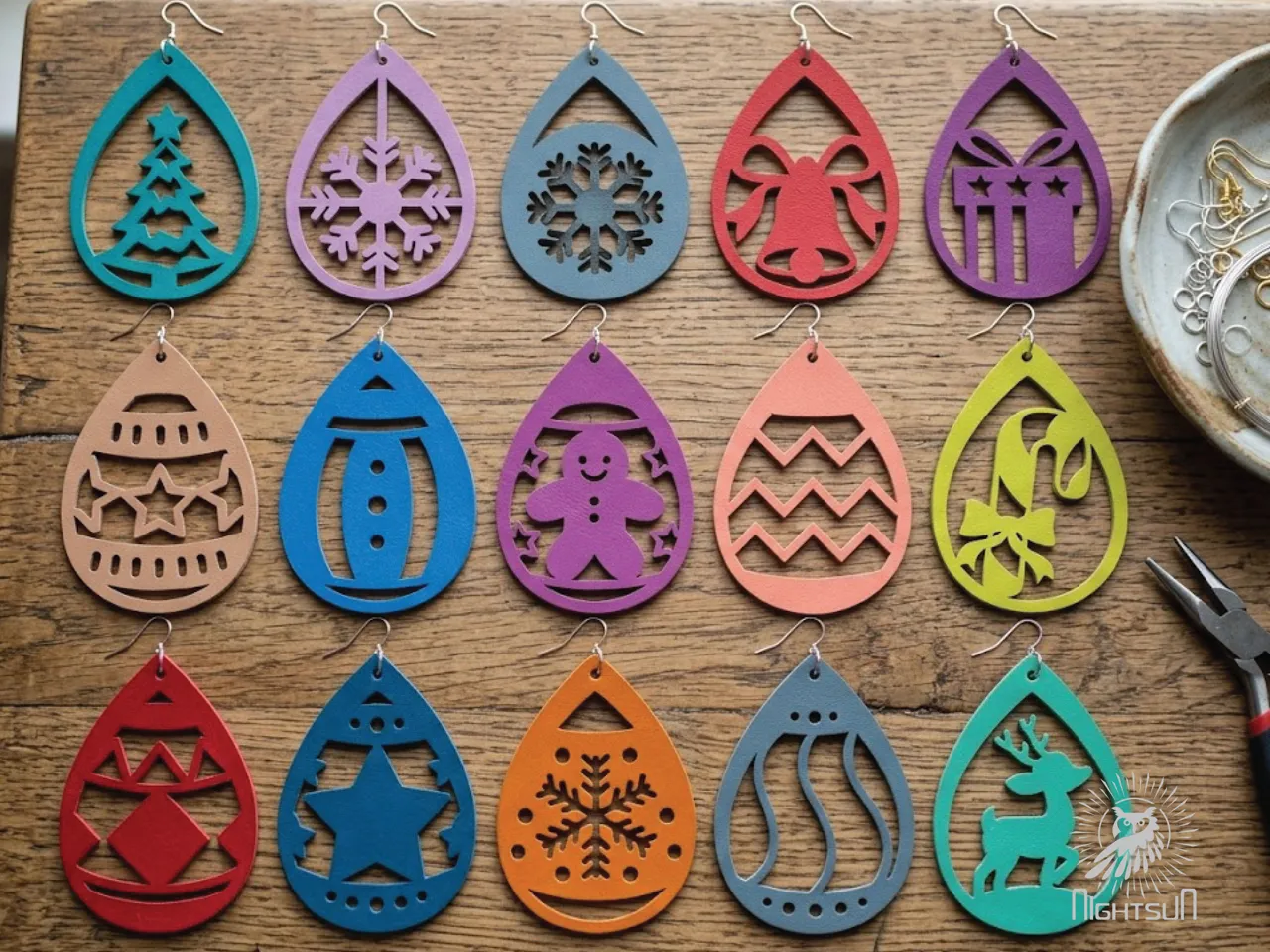 15 Chistmas Leather Earring Collection view 2