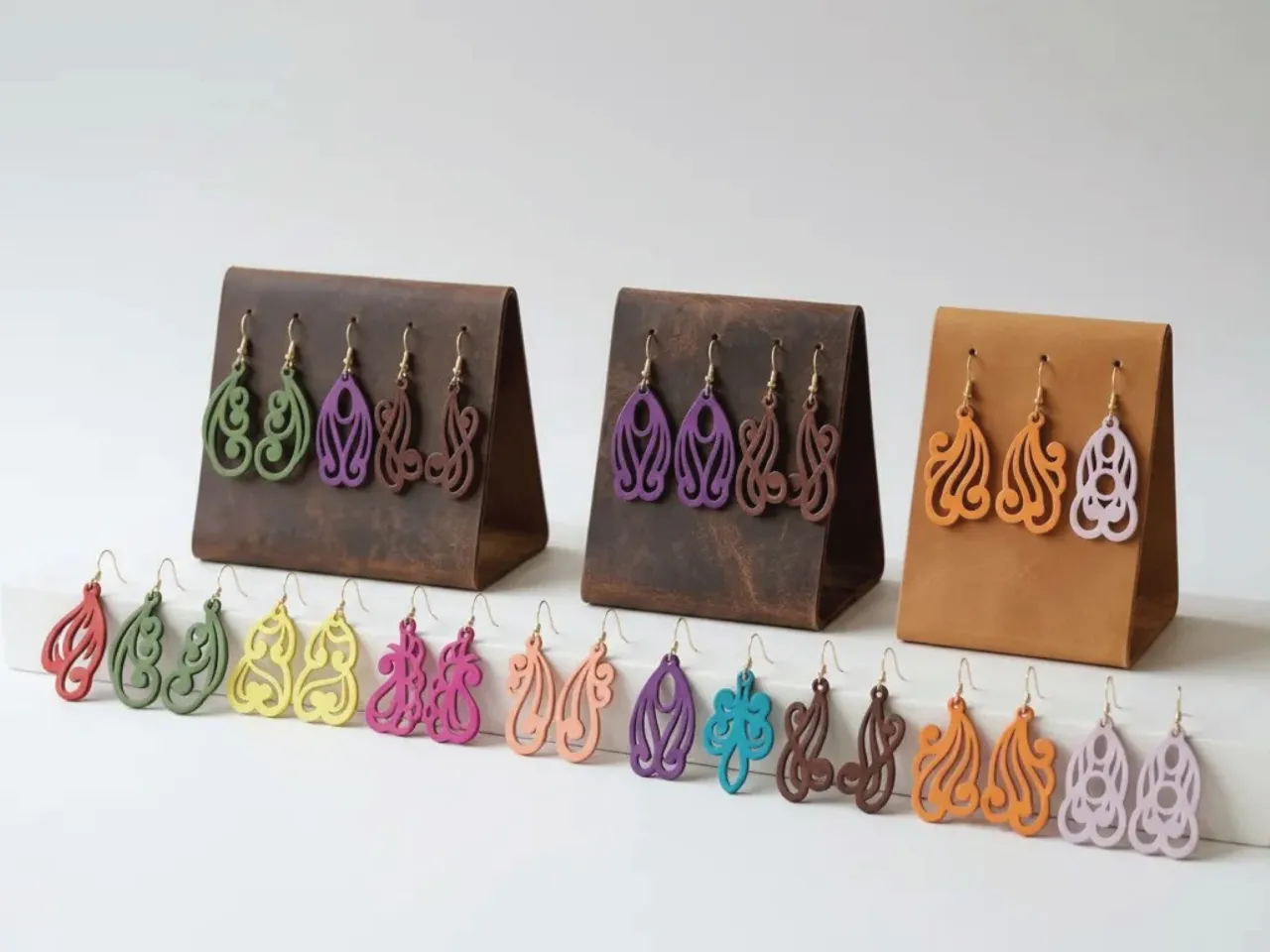 16 Victorian Leather Earring Collection view 2