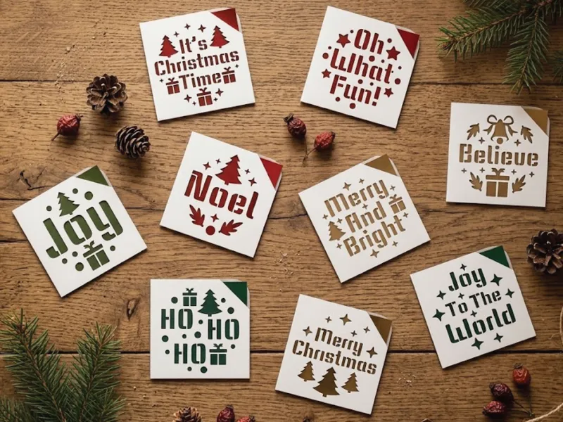 10 Christmas Paper cutting Card Collection