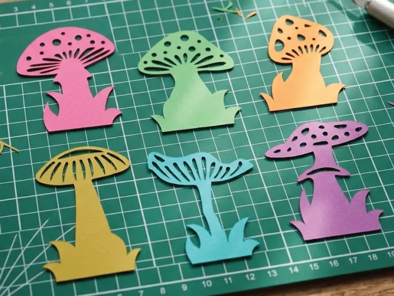 6 Mushroom Paper Cutting Collection