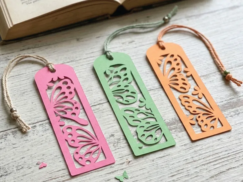 3 Butterfly Bookmarks Paper Cutting Collection