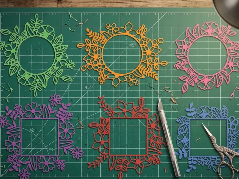 6 Floral Frame Paper Cutting Collection