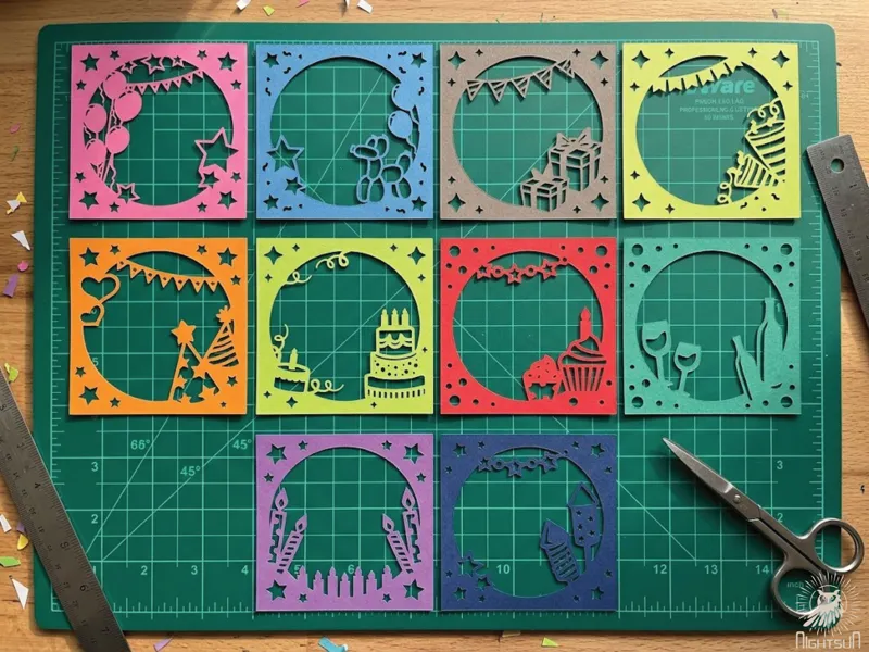 10 Birthday Frame Paper Cutting Collection