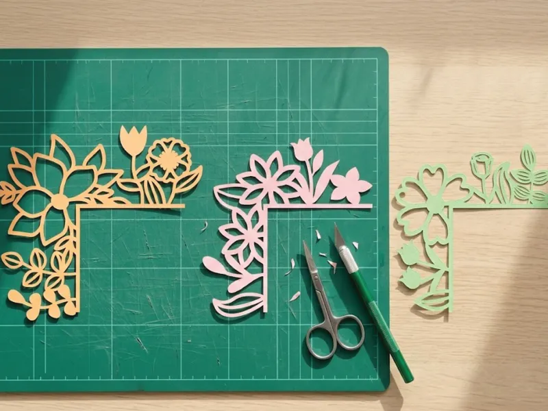 3 Floral Corner Paper Cutting Collection