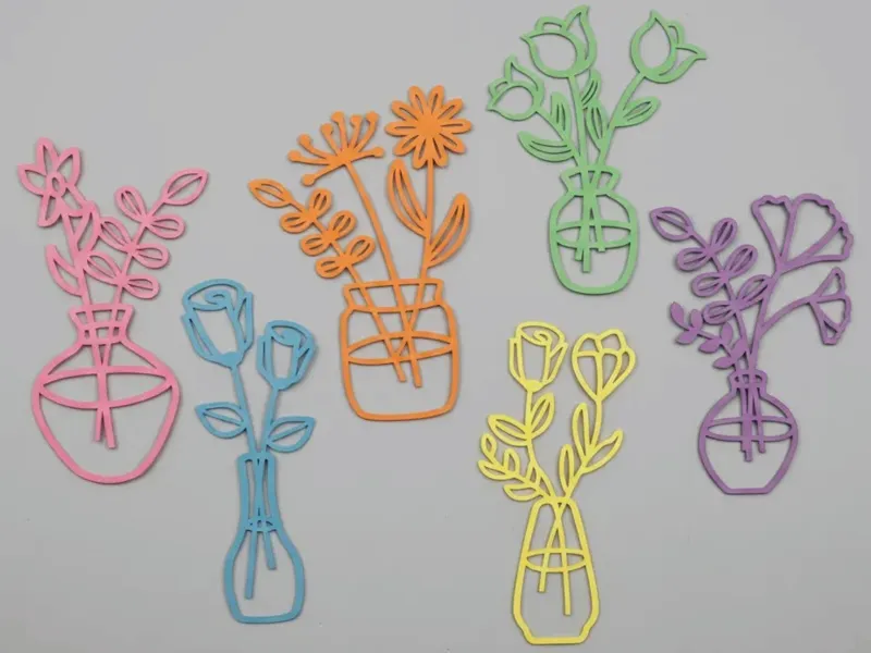 6 Flowers in Pot Paper Cutting Collection
