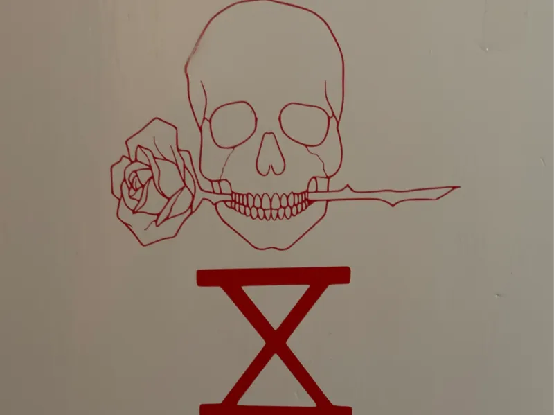 Geometric Skull &amp; Rose 3D Printable Adhesive