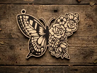 Floral Butterfly - Pendant and Decoration