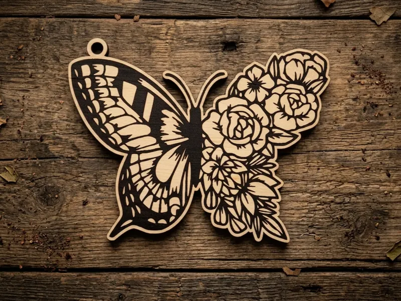 Farfalla Floreale - Ciondolo e Decorazione