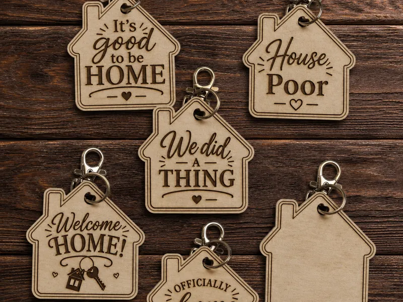 New Home House Keychains | Laser Cut SVG Bundle