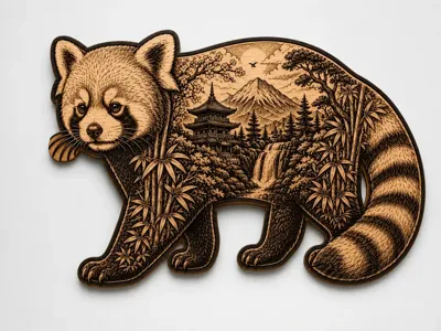 Red Panda Scenic Cut and Engrave